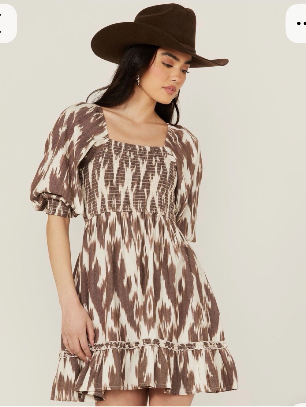 Shyanne Textured Brown and Cream Top